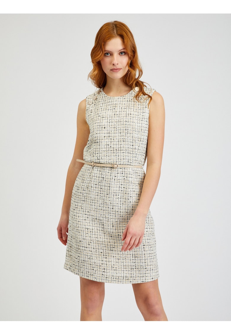Rochie din stofa cu curea in talie