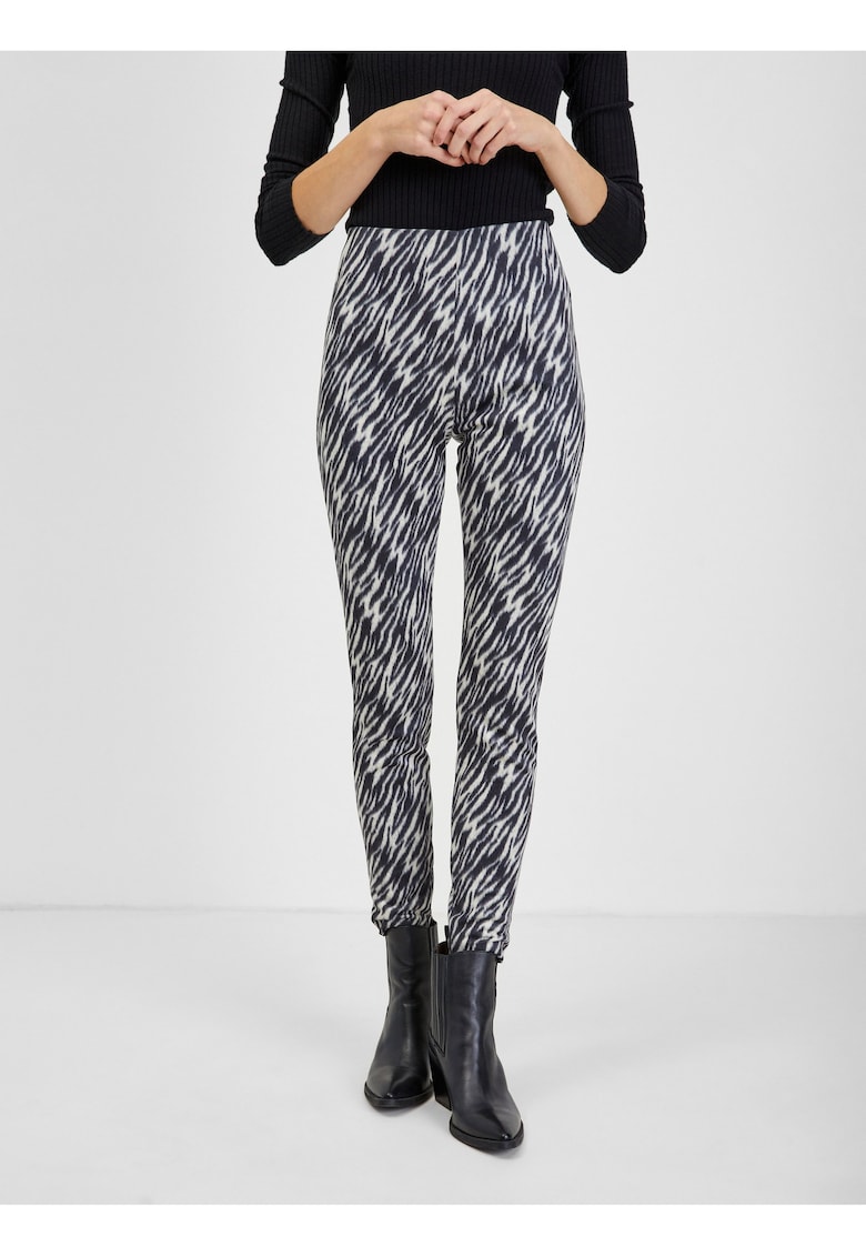 Pantaloni skinny cu imprimeu grafic