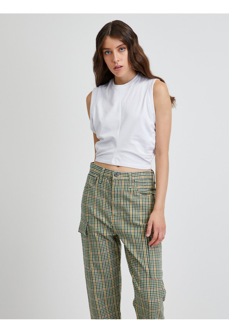 Tricou crop din amestec de bumbac