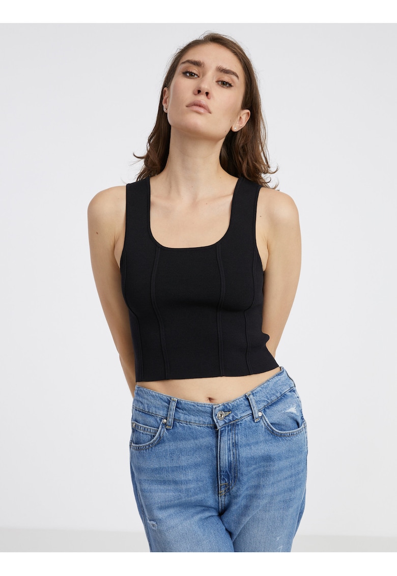 Top crop cu decolteu rotund Haisley