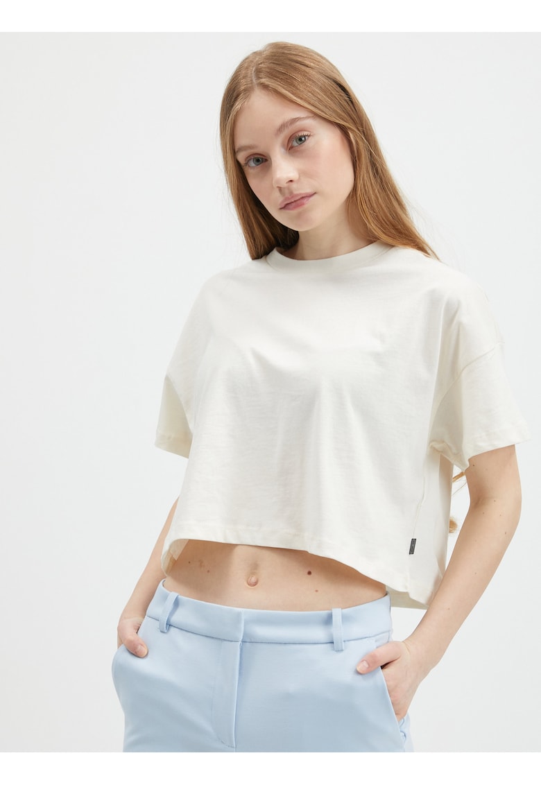 Tricou scurt cu maneci cazute -