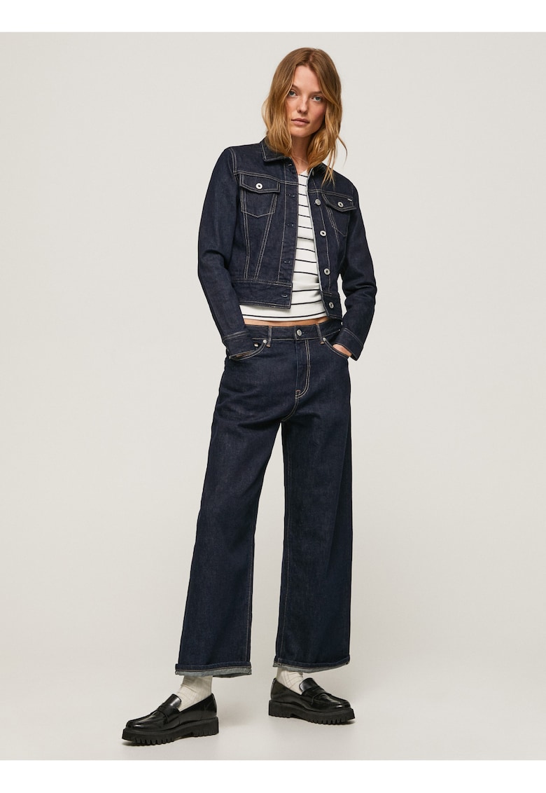 Blugi crop cu croiala ampla Edie -