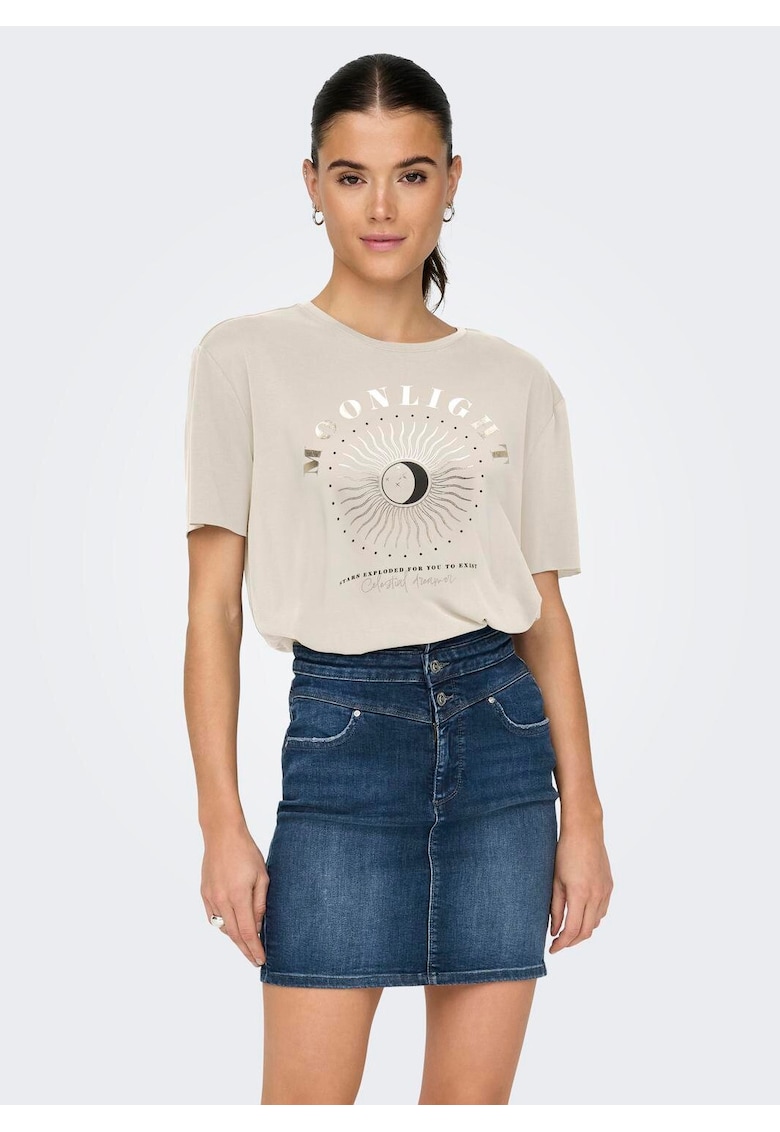 Tricou din amestec de modal cu imprimeu grafic