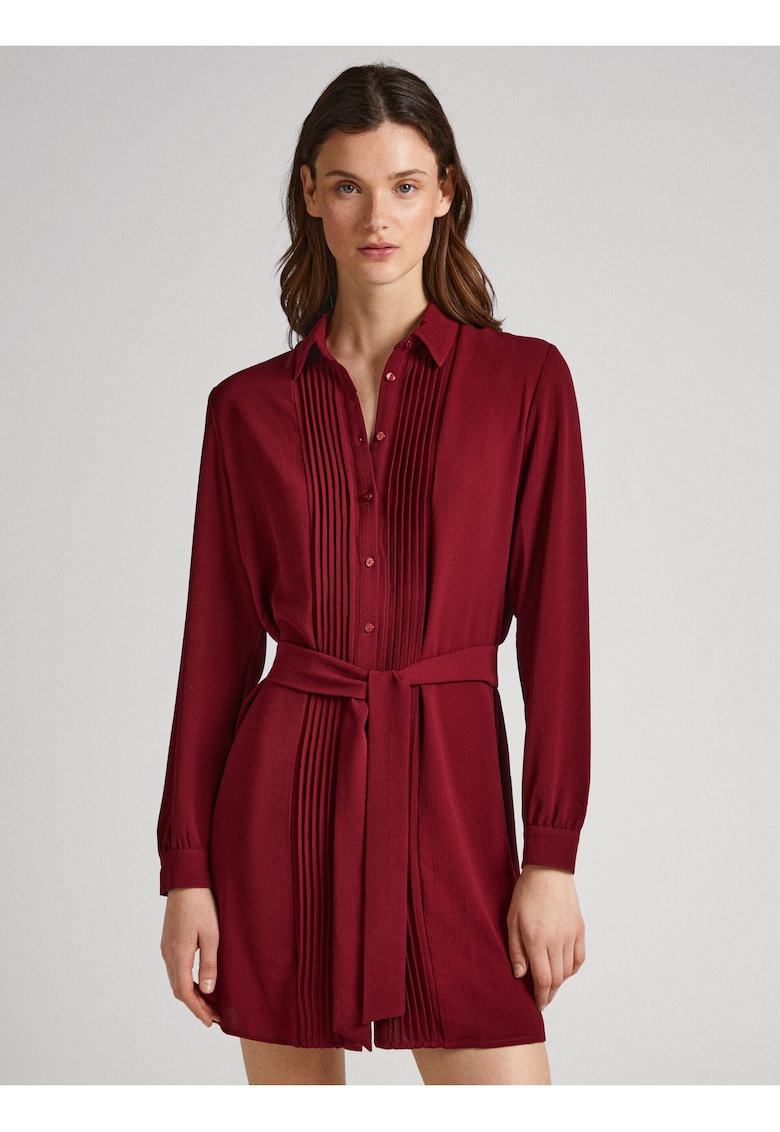 Rochie-camasa cu detalii plisate Jeans Gissa