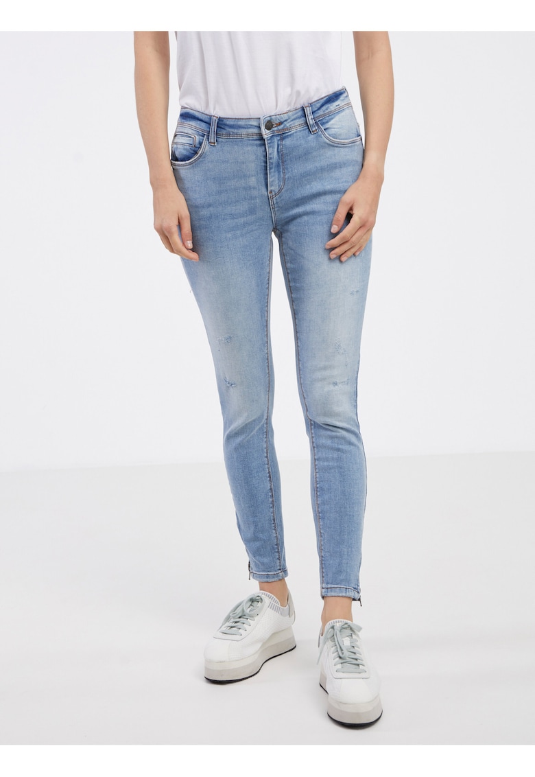 Blugi Skinny cu aspect decolorat