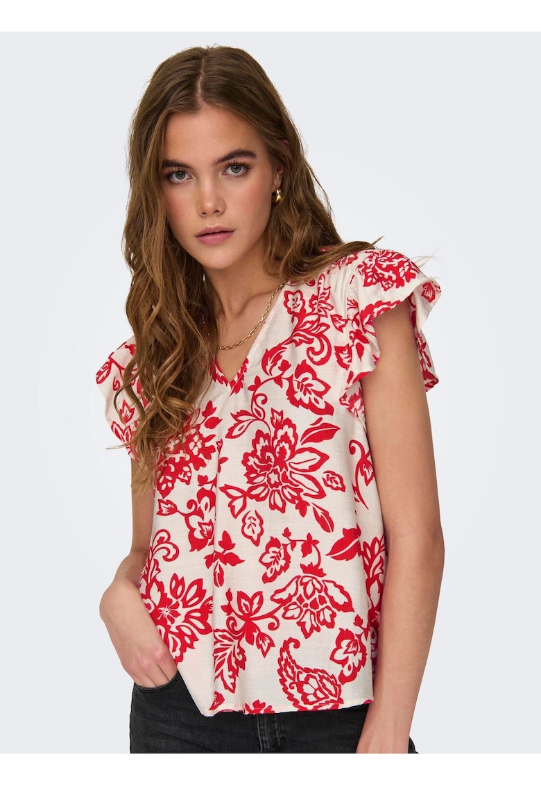 Bluza cu maneca scurta si volanase Kiera -