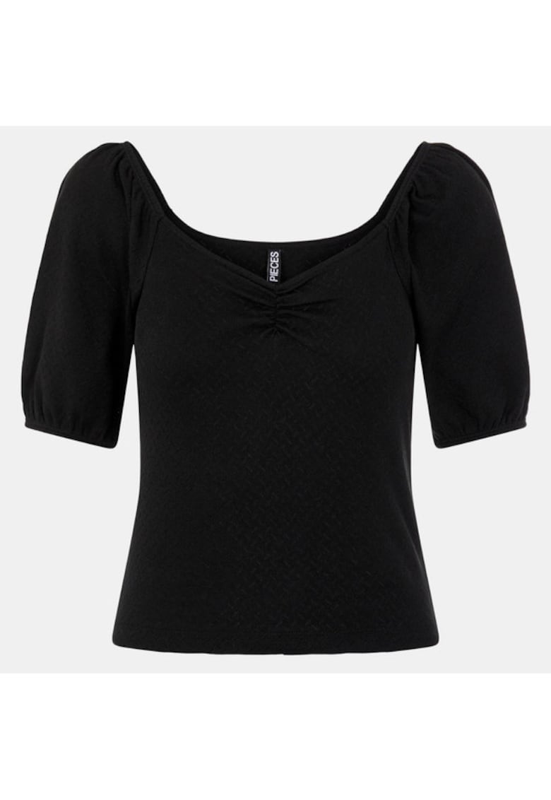 Bluza din bumbac organic cu pliuri Lucy -
