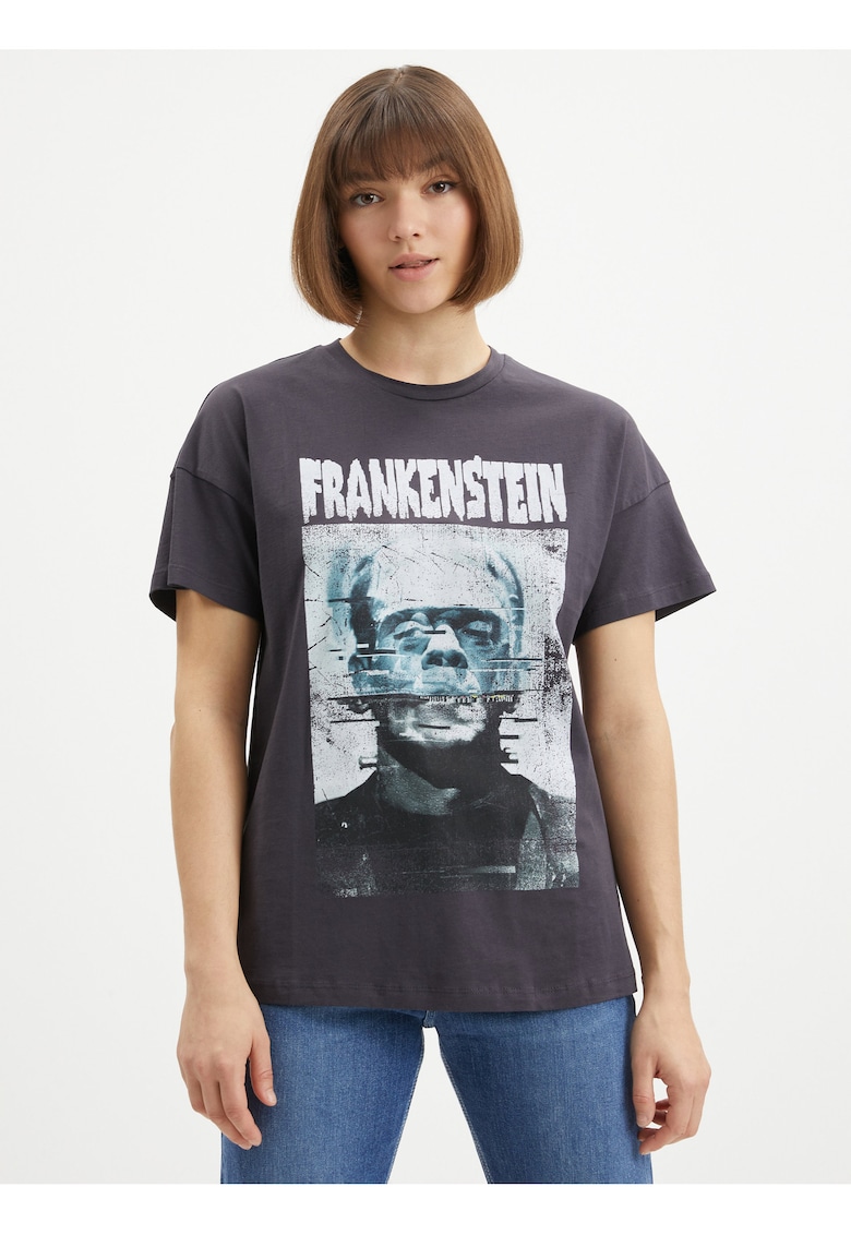 Tricou din bumbac cu imprimeu cu Frankenstein -