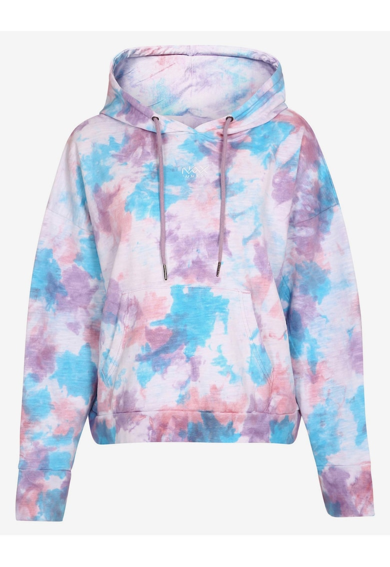 Hanorac cu model tie-dye si gluga -