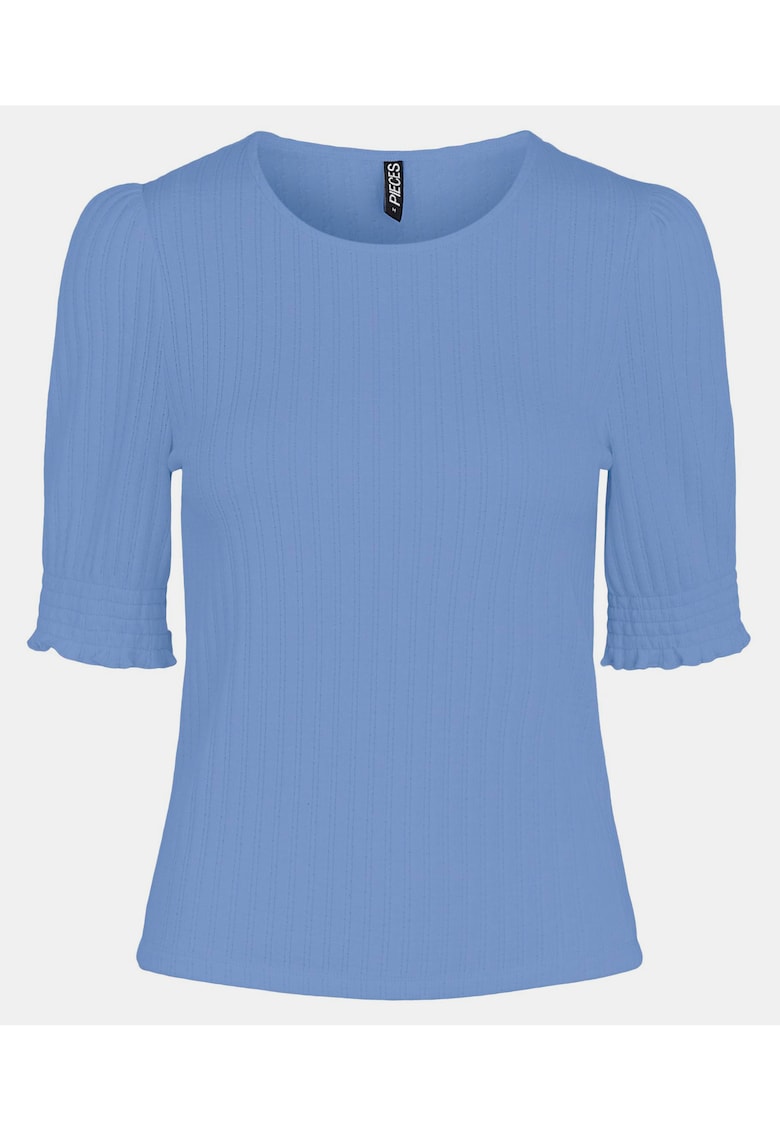 Tricou din amestec de bumbac cu aspect striat -