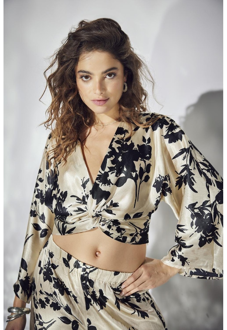 Bluza crop din satin Salia