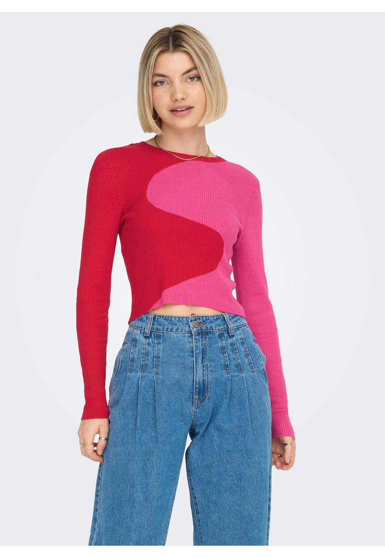 Pulover cu model color-block Polly -
