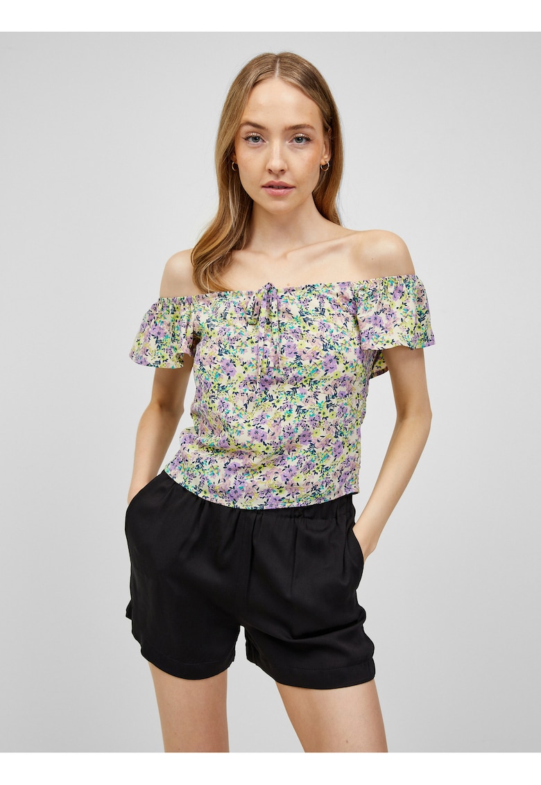 Bluza pe umeri cu print floral