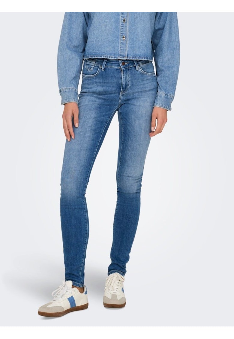 Blugi skinny cu aspect prespalat uni