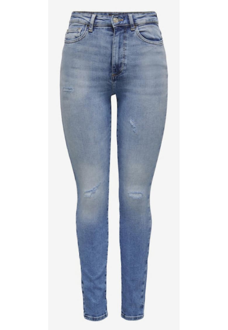 Blugi skinny fit cu aspect uzat