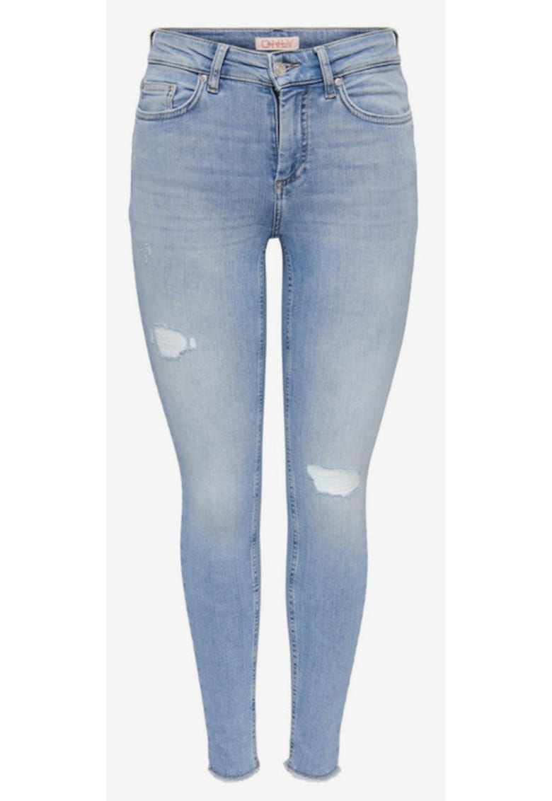 Blugi skinny fit cu aspect uzat - din amestec de bumbac organic -