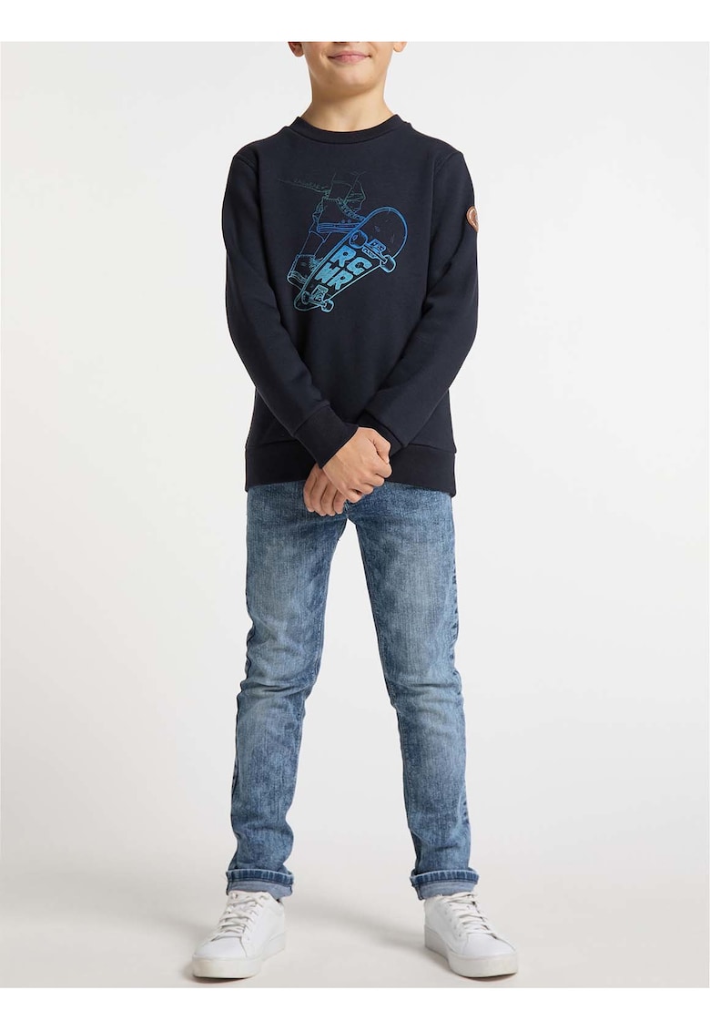 Bluza sport cu imprimeu grafic in degrade -