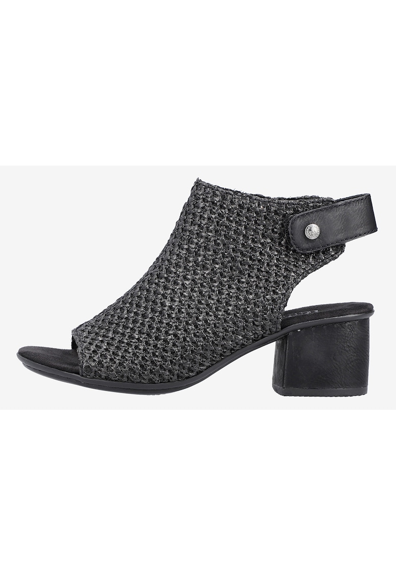 Sandale din materialt textil cu toc