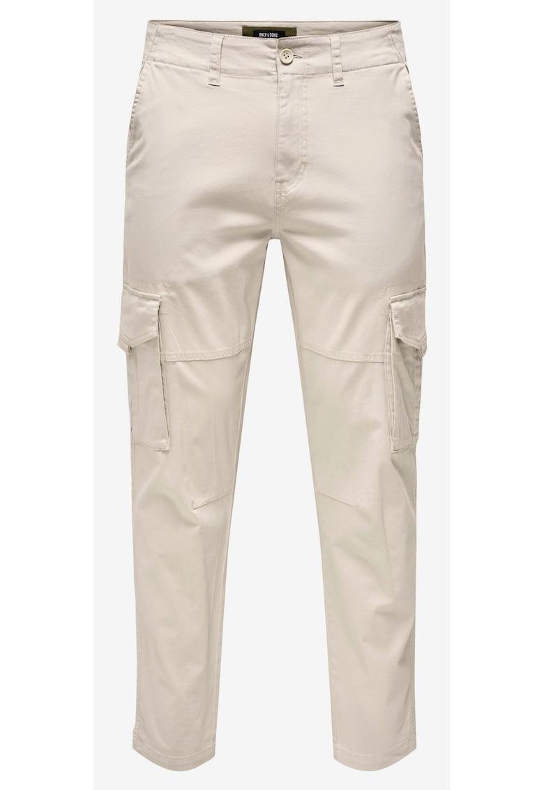 Pantaloni cargo din amestec de bumbac -