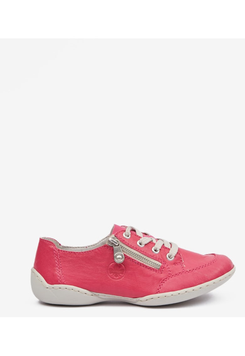 Pantofi sport din piele cu fermoar lateral -