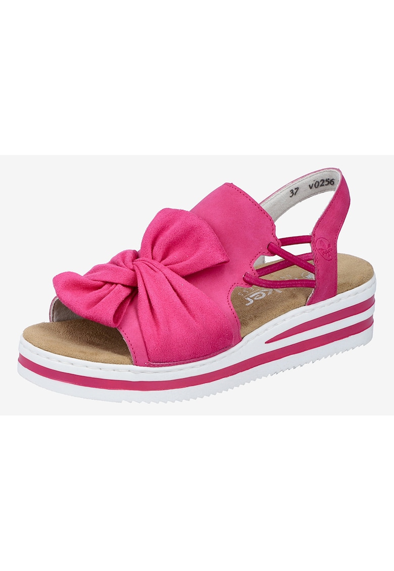 Sandale cu talpa wedge si detaliu funda -