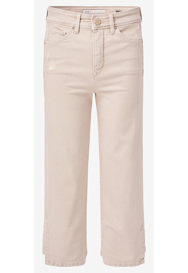 Blugi drepti 3/4 cu slituri laterale -