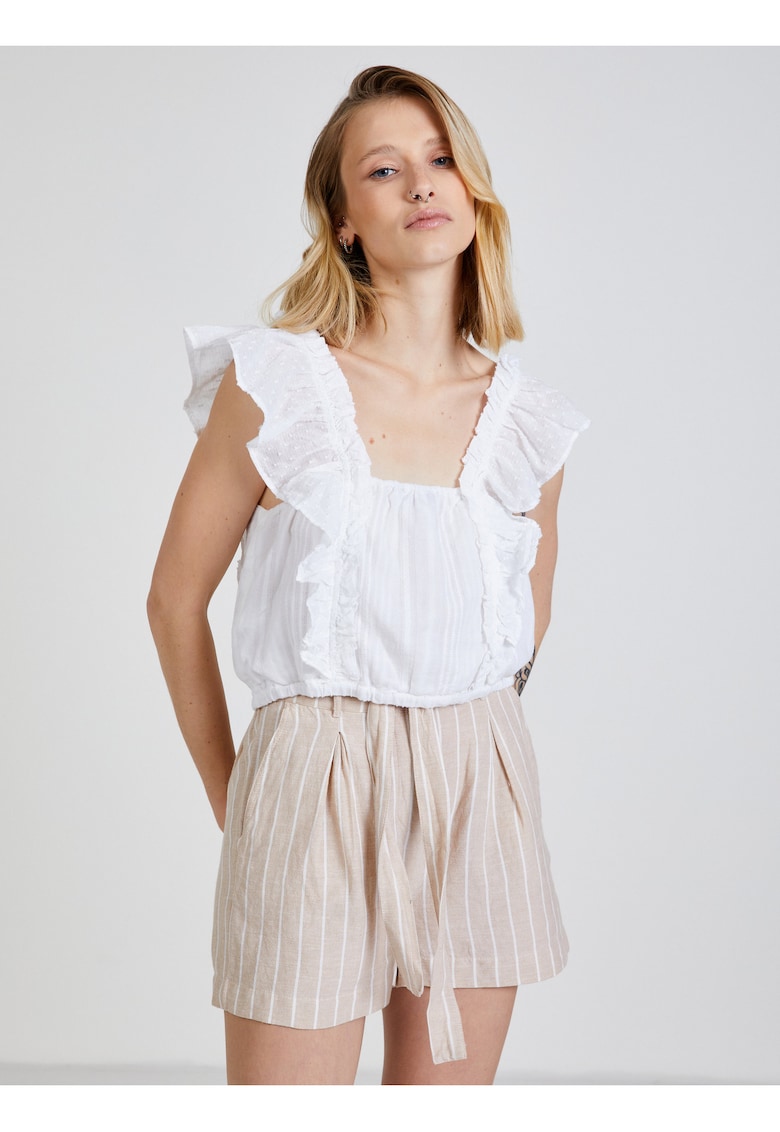 Bluza din bumbac cu volane