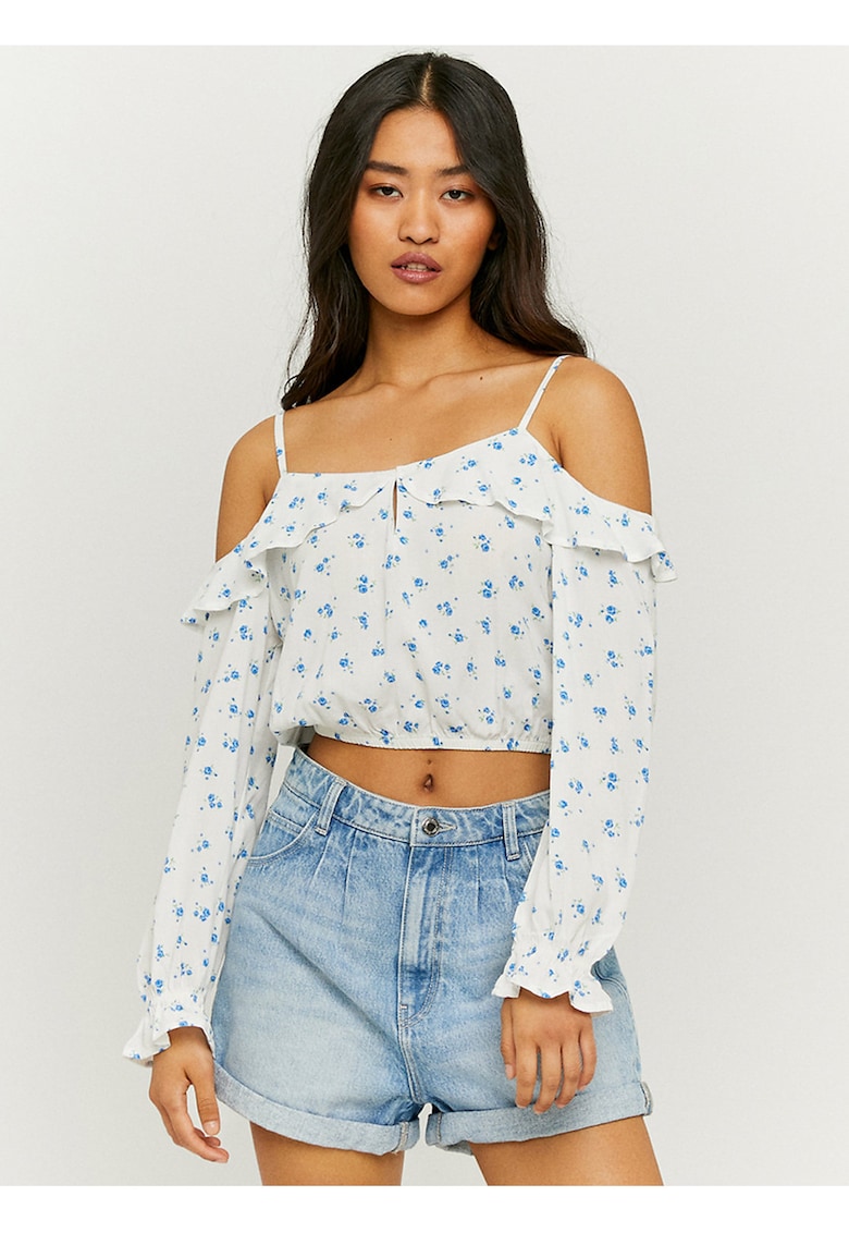 Bluza scurta cu decupaj pe umeri