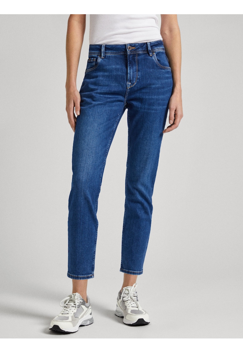 Jeans capri cu croiala dreapta -