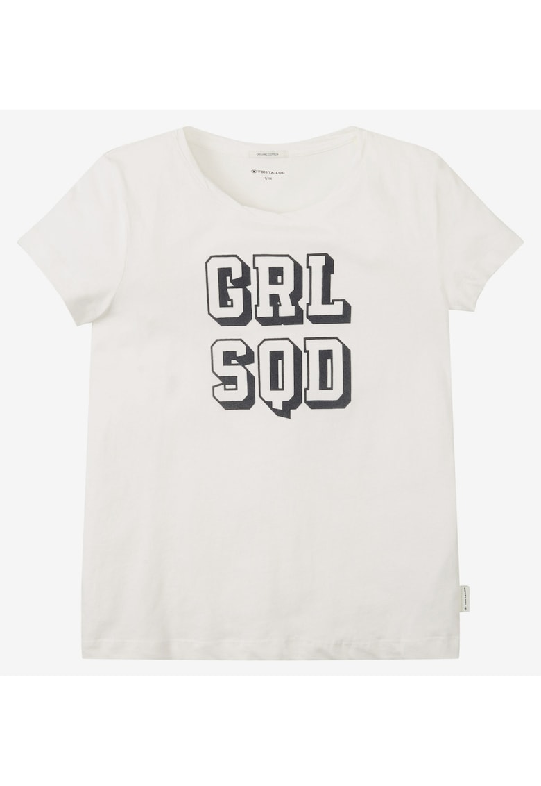 Tricou din bumbac cu imprimeu text