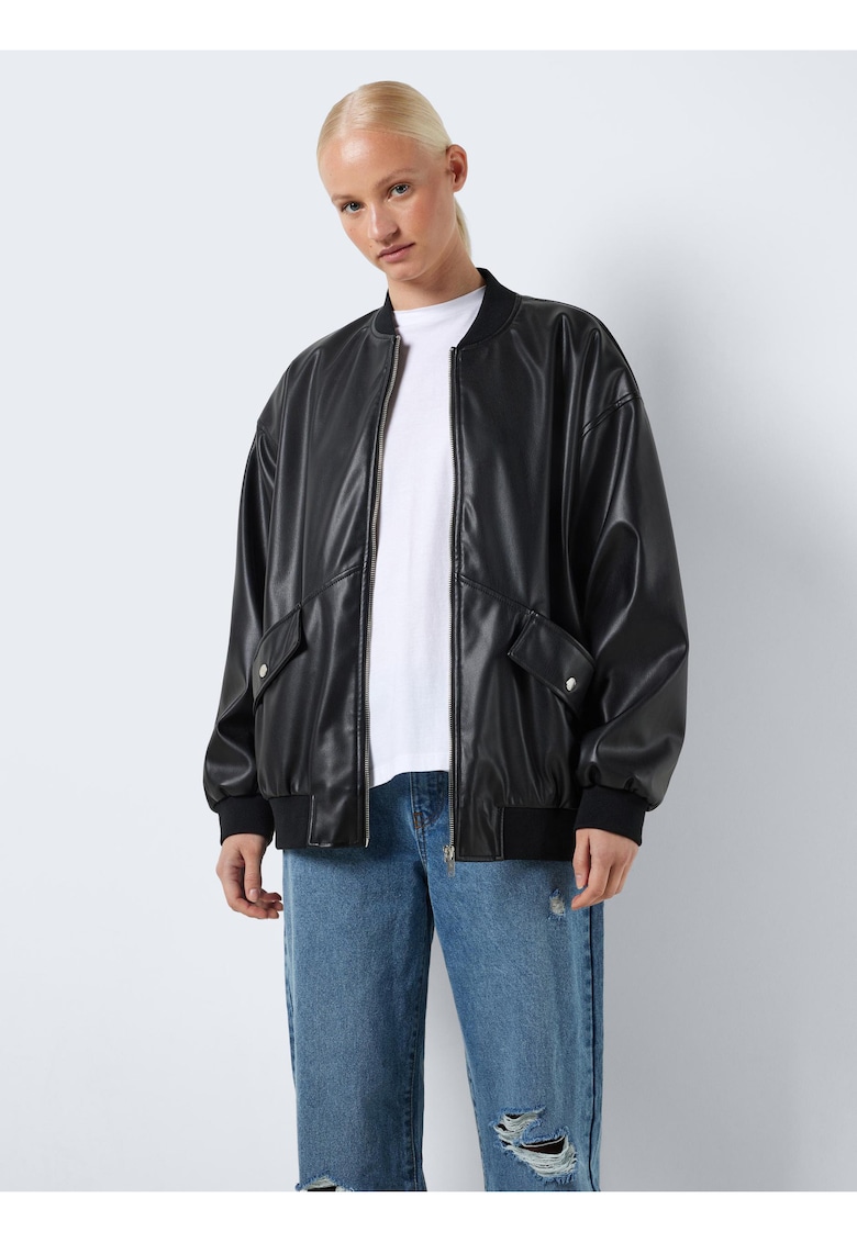 Geaca Bomber din imitatie de piele