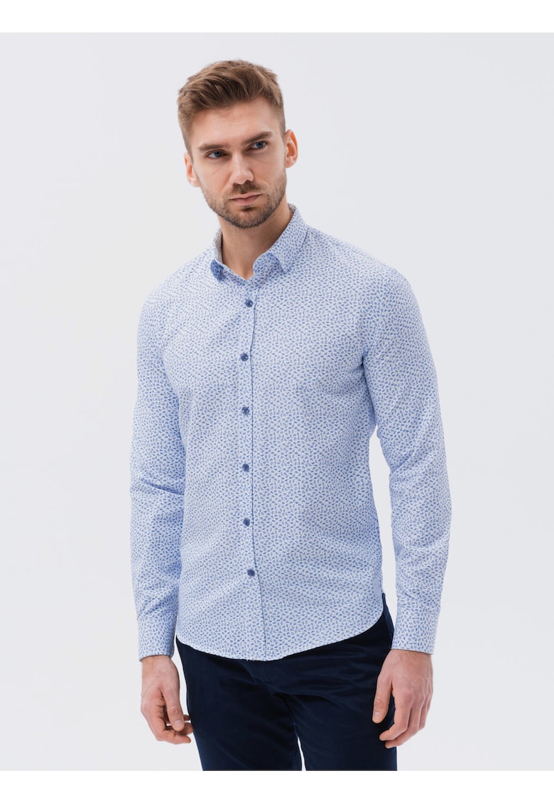 Camasa din amestec de bumbac cu model -