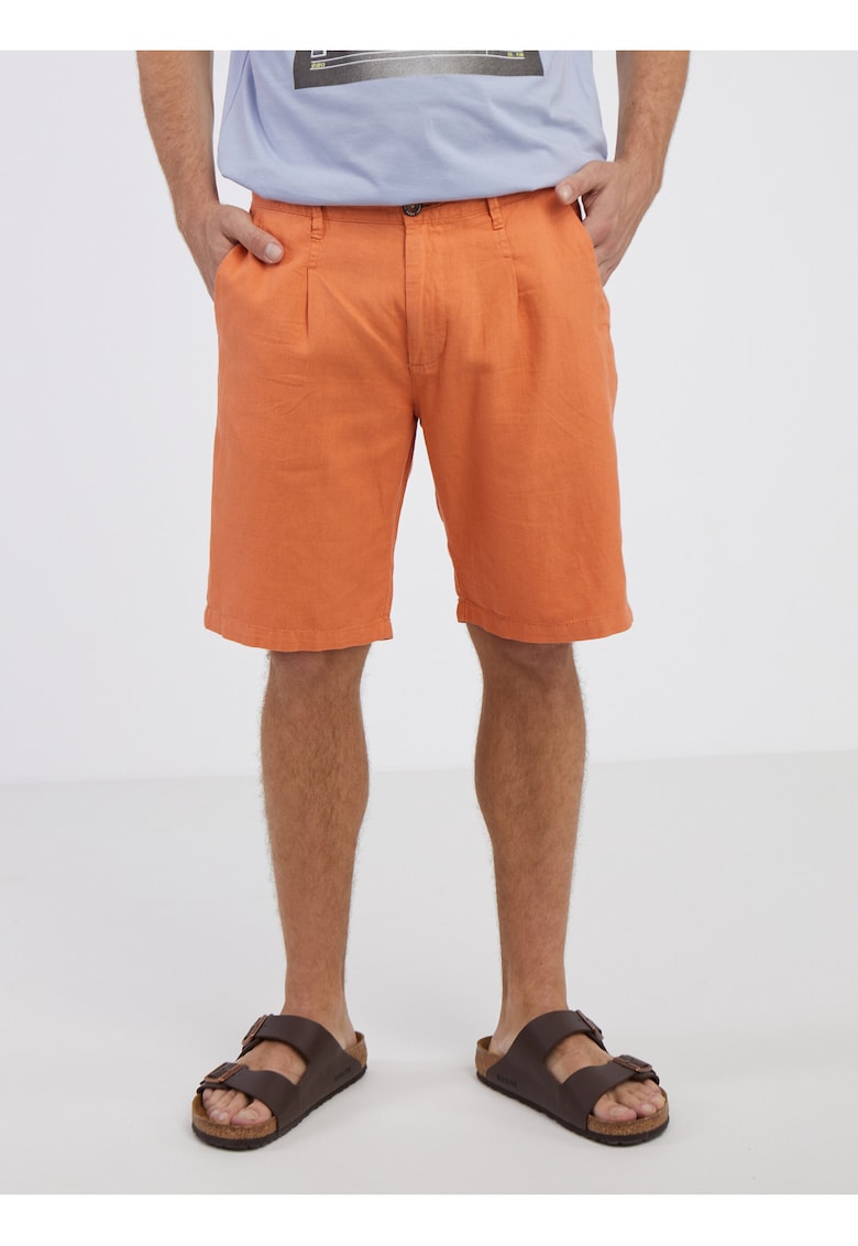 Pantaloni scurti din amestec de bumbac si in