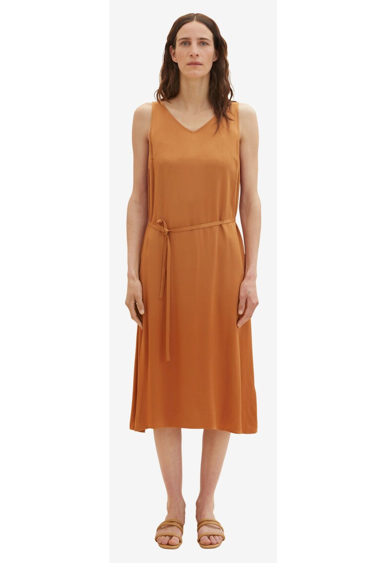 Rochie midi cu cordon in talie
