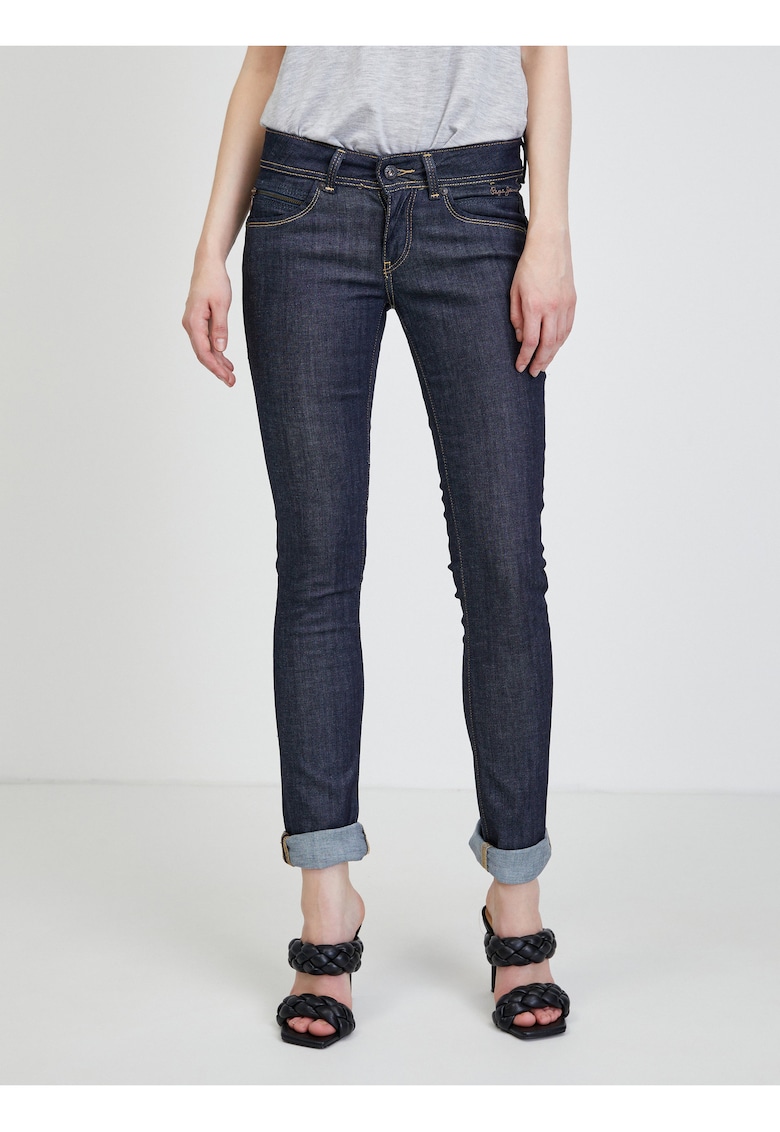Blugi slim fit cu talie joasa -