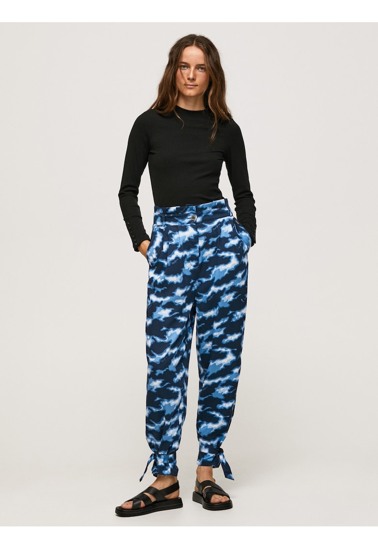 Pantaloni din lyocell cu imprimeu Tie Dye