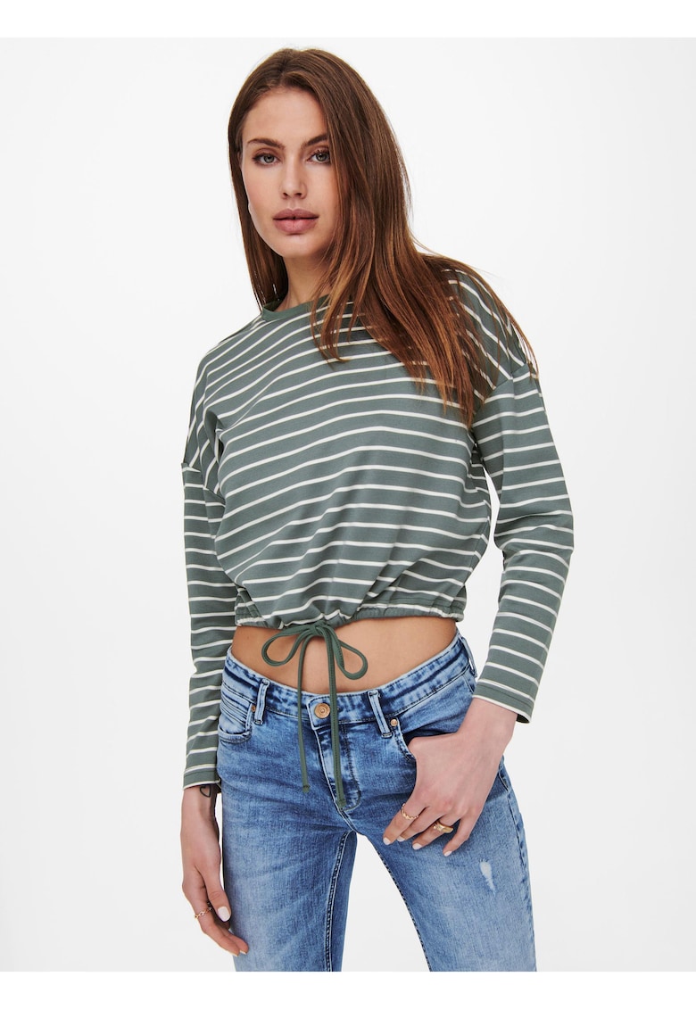 Bluza cu model in dungi si terminatie cu snur de ajustare