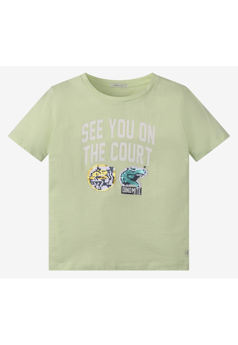 Tricou din bumbac cu imprimeu text .