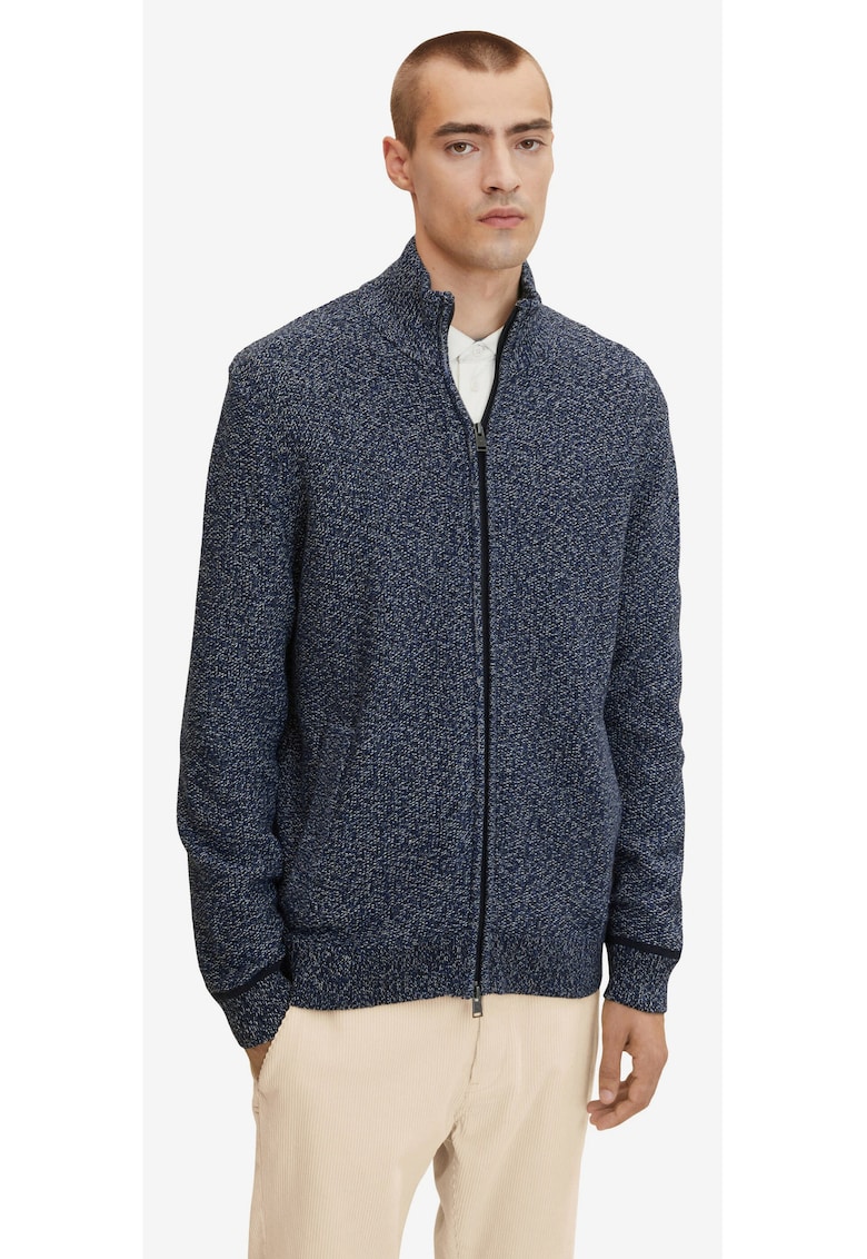 Cardigan cu fermoar si buzunare oblice -