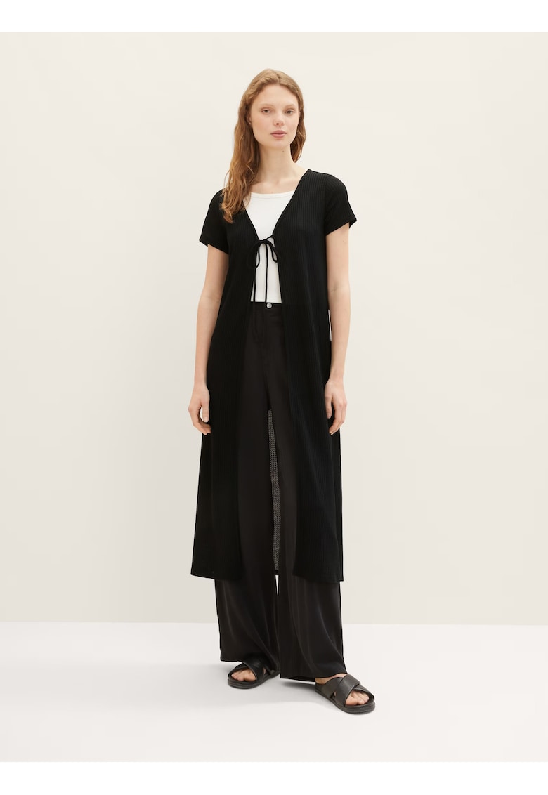 Cardigan lung cu maneca scurta