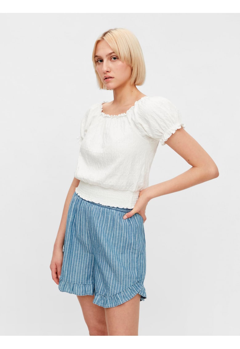 Bluza cu terminatie elastica si maneca scurta - din bumbac organic