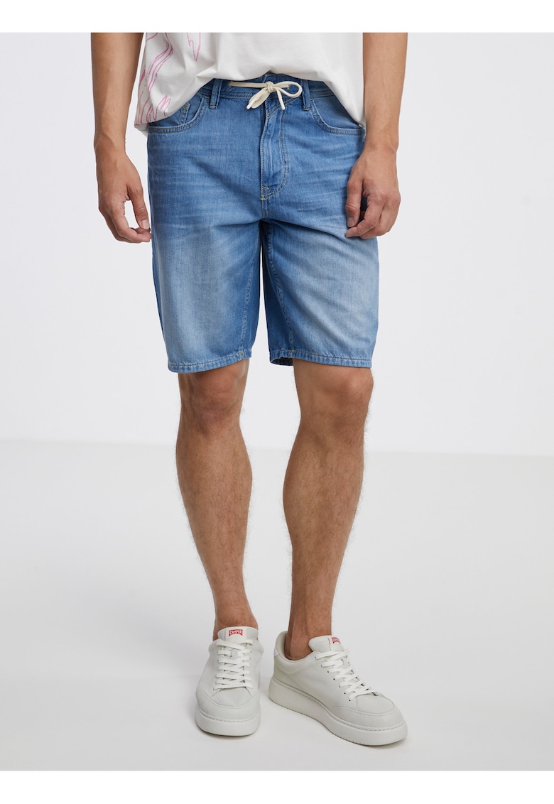Pantaloni scurti din denim cu aspect decolorat -