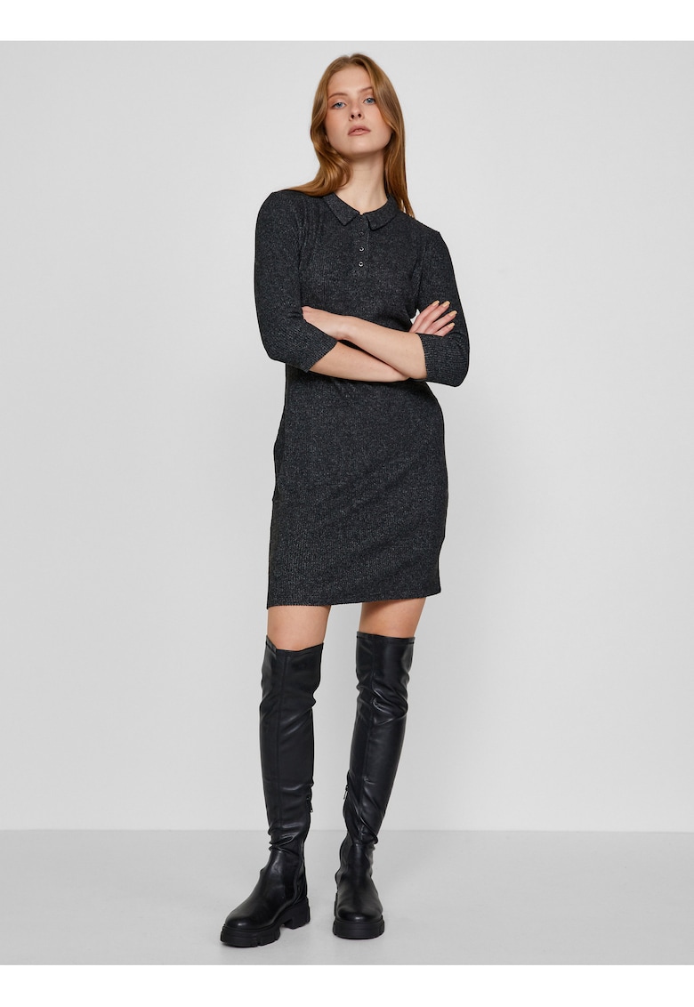 Rochie scurta cu guler polo si maneci medii