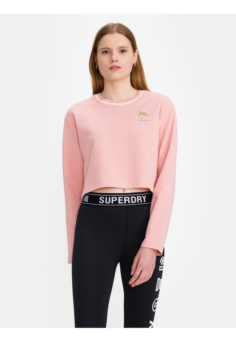 Bluza crop din amestec de bumbac Retro Retirement