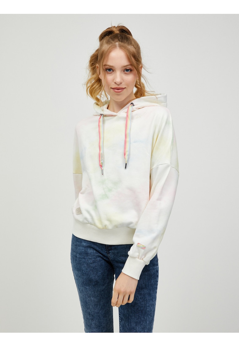 Hanorac cu maneci cazute si model tie-dye