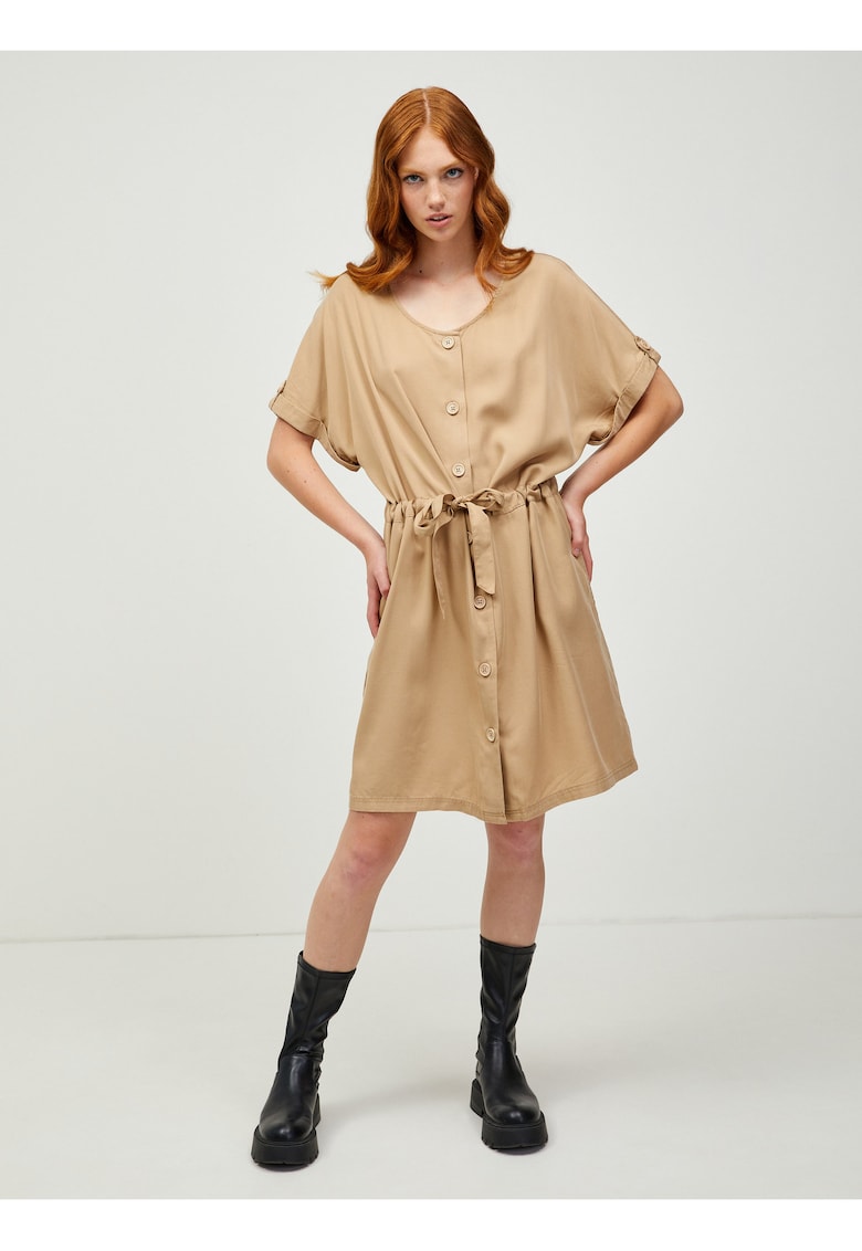 Rochie din lyocell cu nasturi Purah