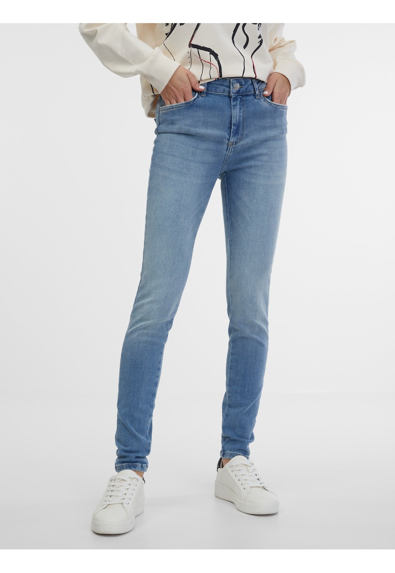 Blugi skinny cu talie medie Delly