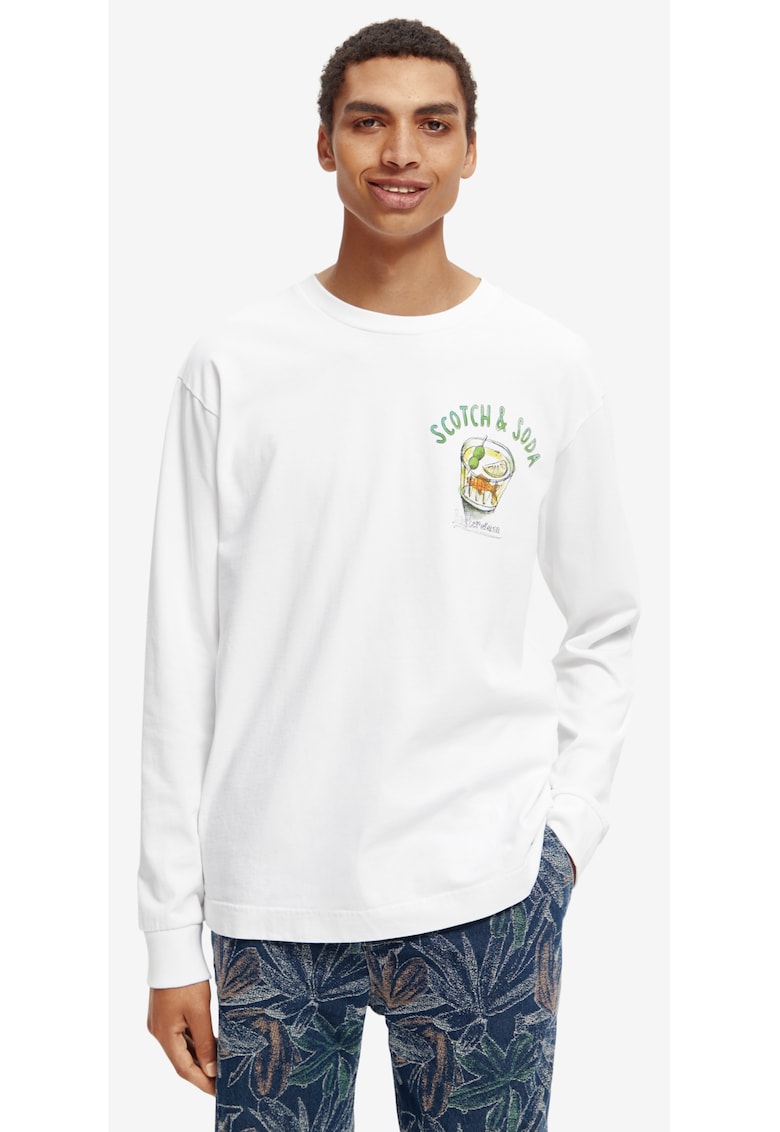 Bluza din bumbac organic cu imprimeu pe spate -