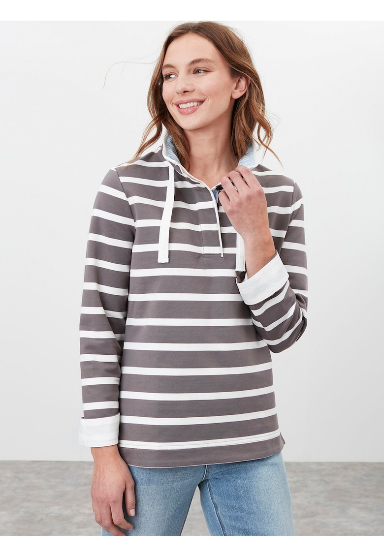 Bluza de trening cu dungi si guler ridicat