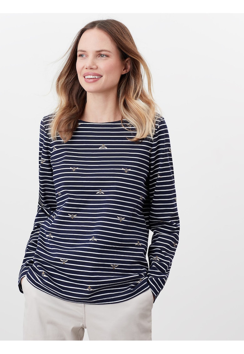 Bluza din bumbac cu model floral si dungi - 34